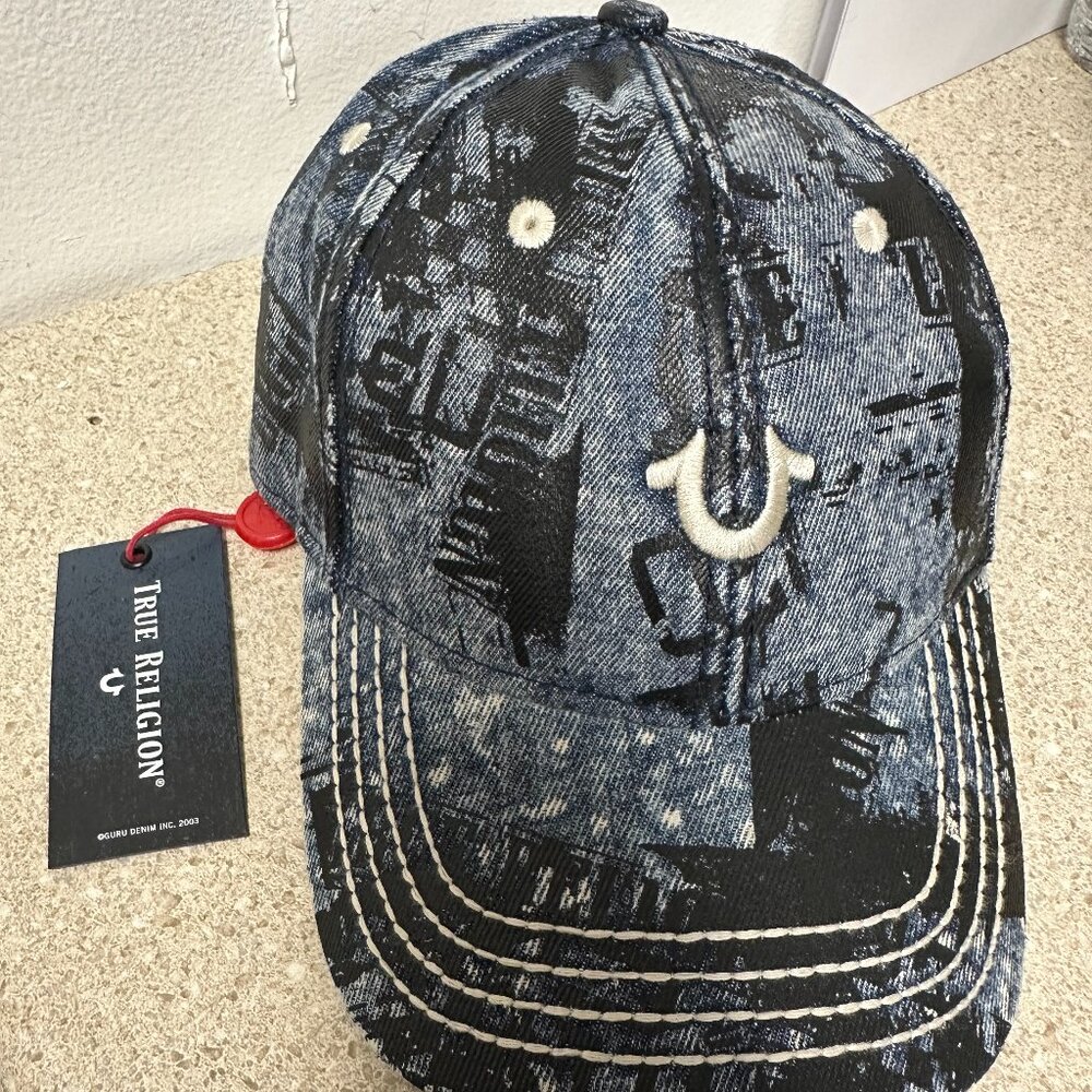 True Religion Denim Men's Grafiti Print Hat One Size Adjustable NWT!